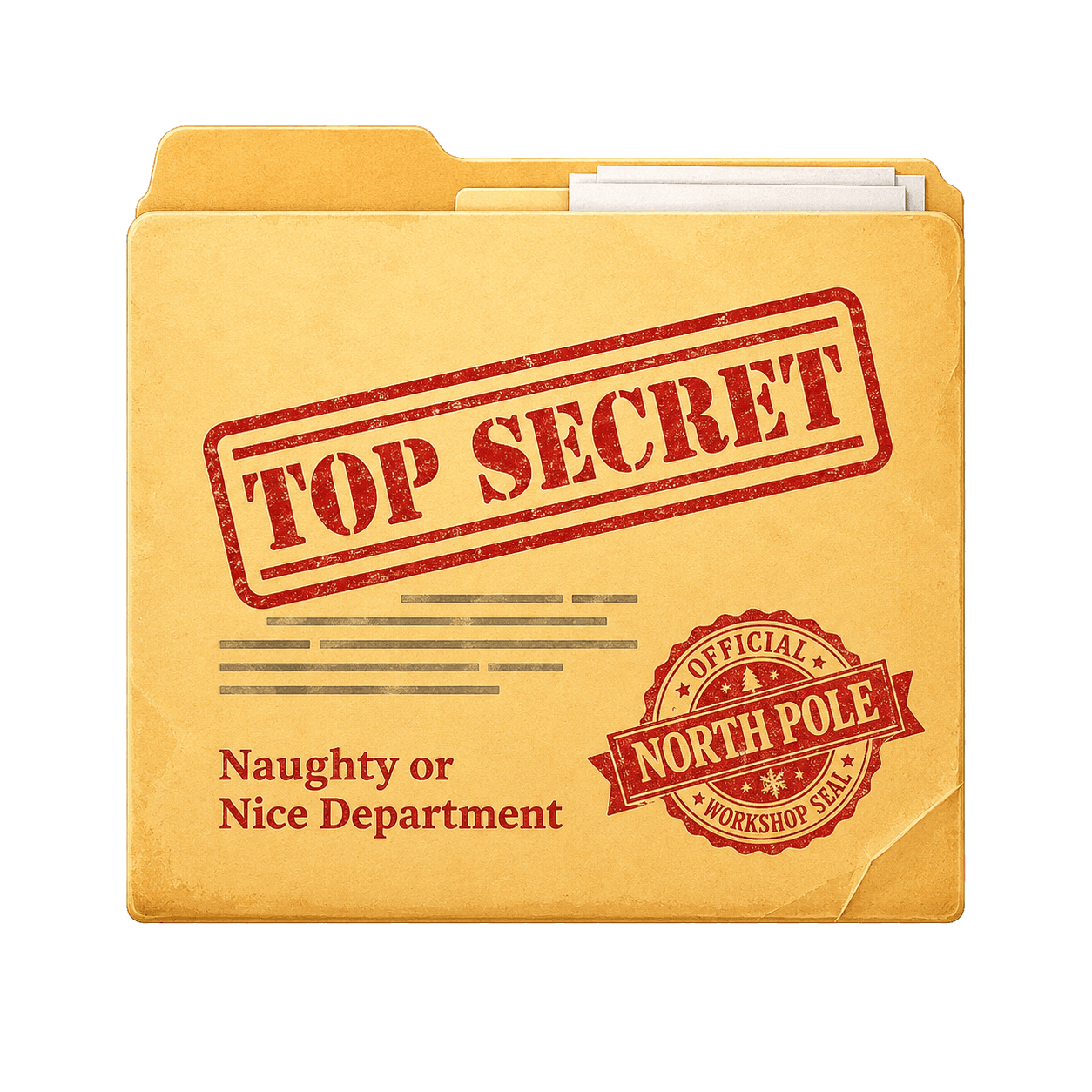 Top secret North Pole file for the Naughty or Nice Department