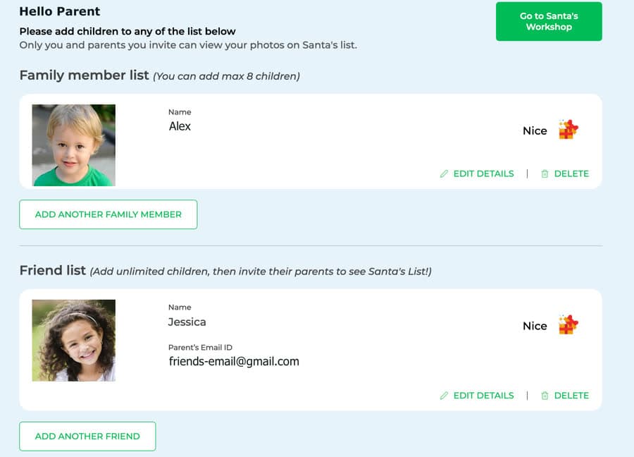 Create Santa list