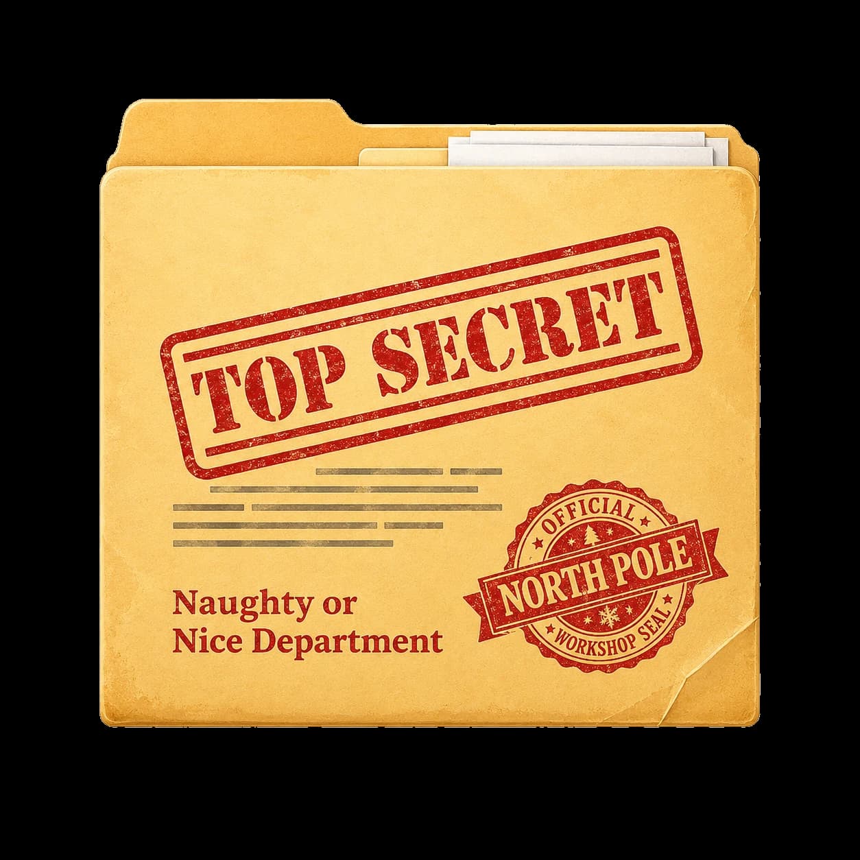 Top secret North Pole file for the Naughty or Nice Department