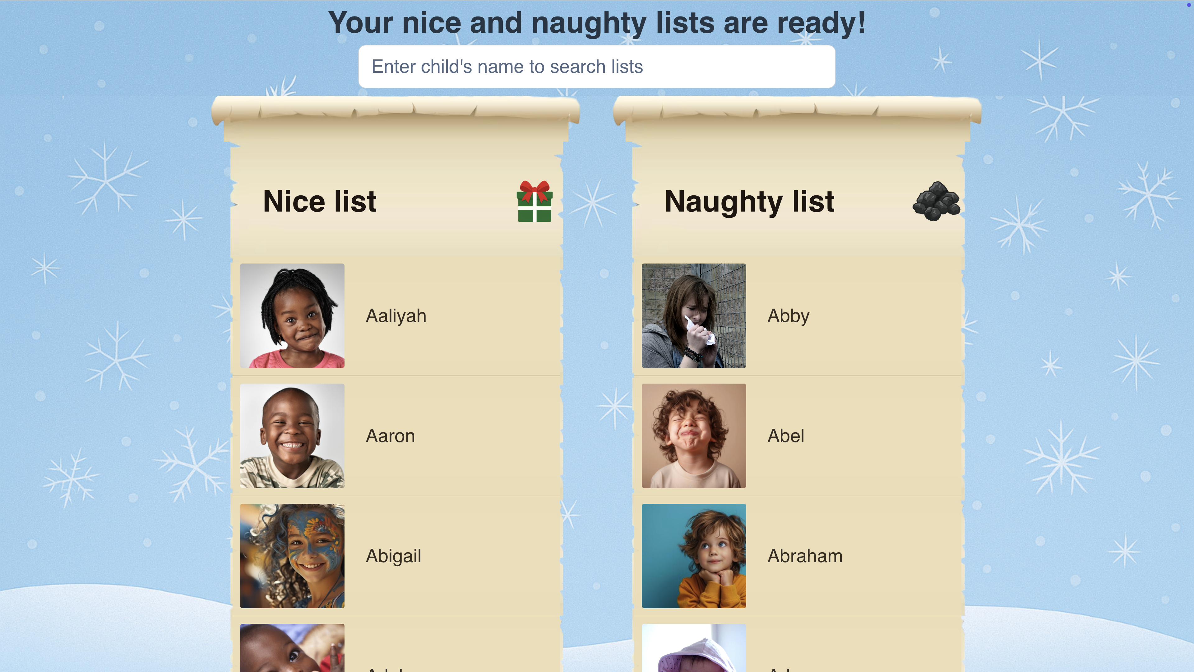 Nice and naughty list feature preview